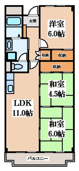 【間取り】 | エクシードハイツKANNO
