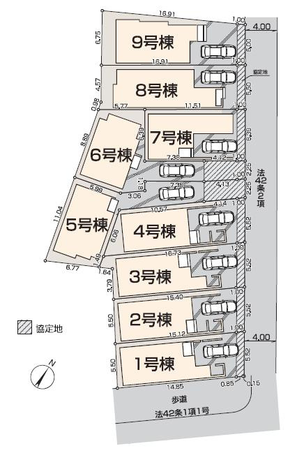 八王子市　並木町　新築一戸建ての区画図|～全9棟の新しいコミュニティが誕生　徒歩圏内に生活便利施設が整っています～