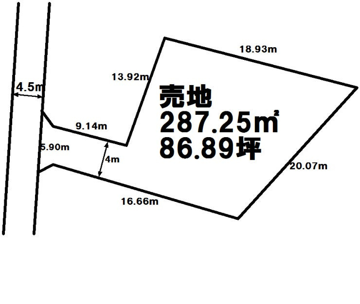 宇都宮市中岡本町　売土地の土地図