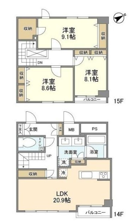 文京区湯島１丁目の賃貸マンションの間取り