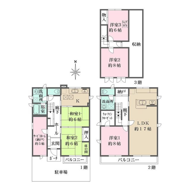 寝屋川市寿町戸建の間取り