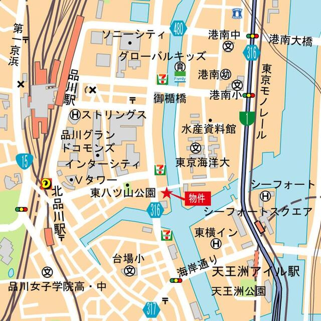 バウスフラッツ品川キャナルサイドの地図