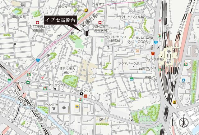 イプセ高輪台の地図