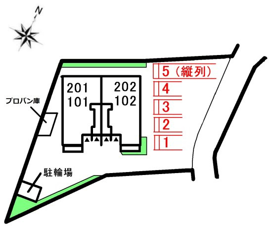 グリーンハウス・いのの区画図|駐車場