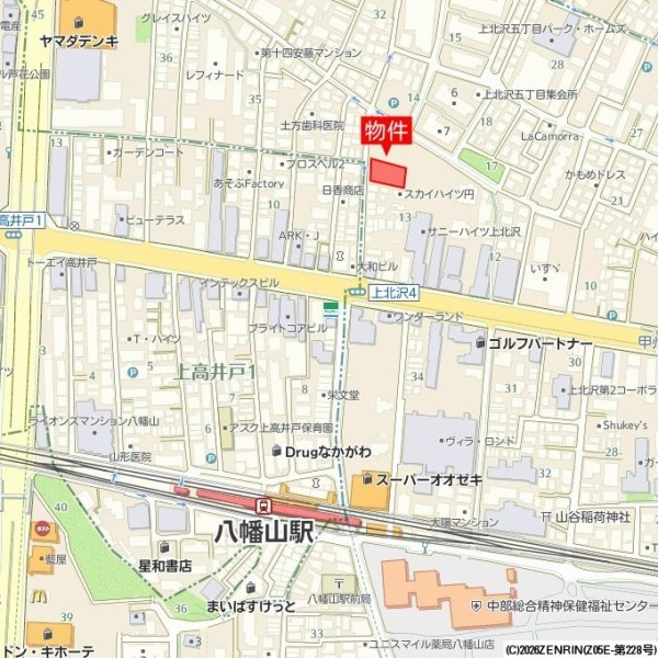 Ｂｒｉｌｌｉａ世田谷上北沢の地図
