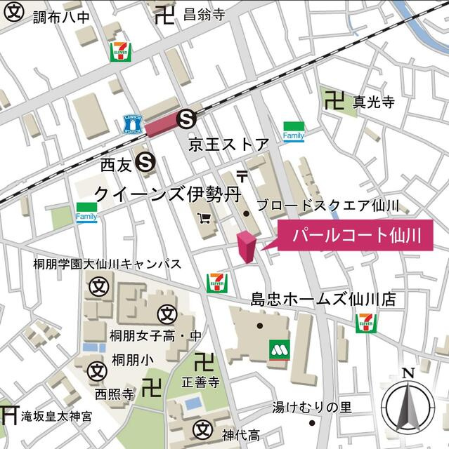 パールコート仙川の地図