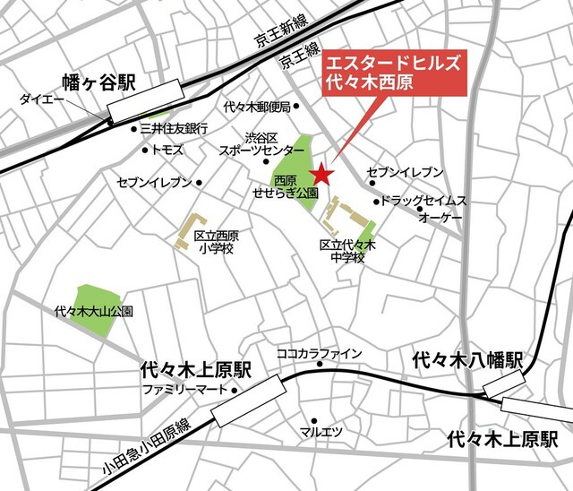 エスタードヒルズ代々木西原の地図
