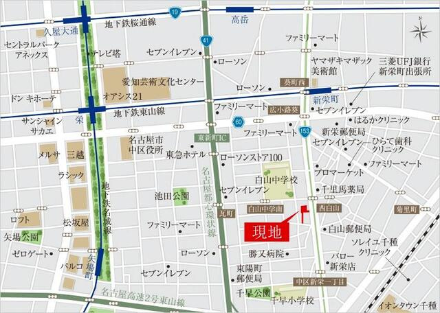 パークアクシス新栄の地図