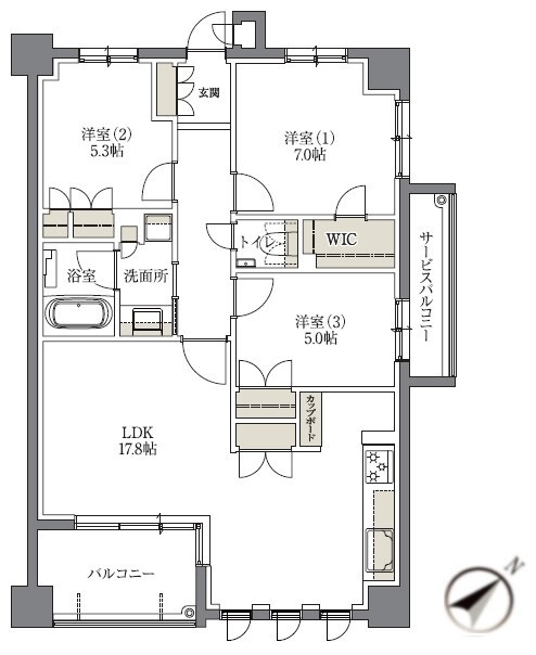 アヴァンセテラス瑞穂日向町の間取り