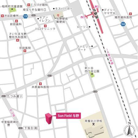 Ｓｕｎ　Ｆｉｅｌｄ与野の地図