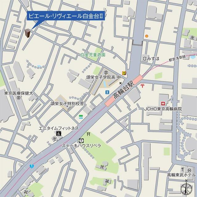 ピエール・リヴィエール白金台Ⅱの地図