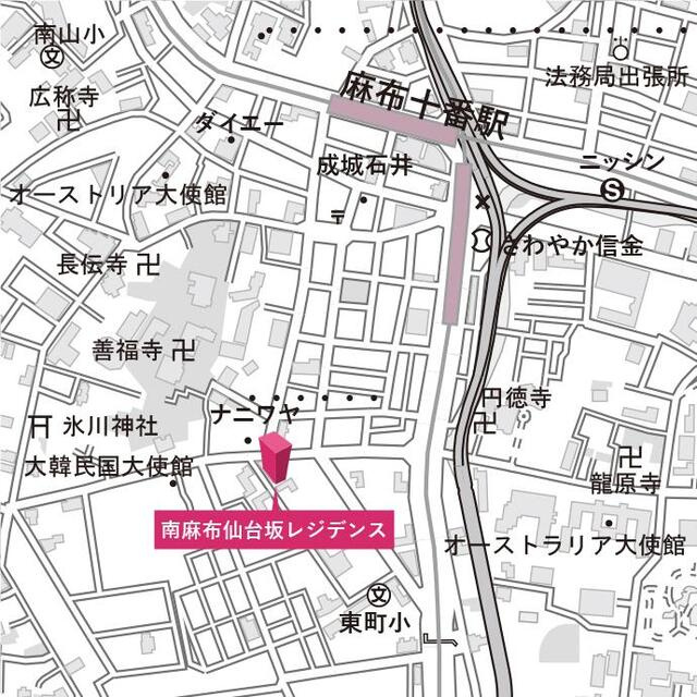 南麻布仙台坂レジデンスの地図