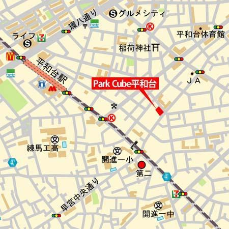 パークキューブ平和台の地図