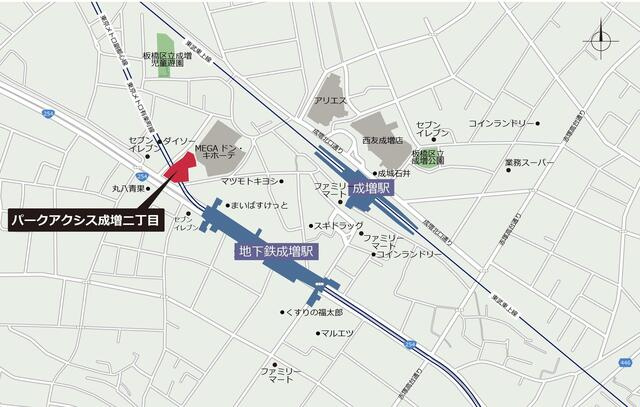 パークアクシス成増二丁目の地図