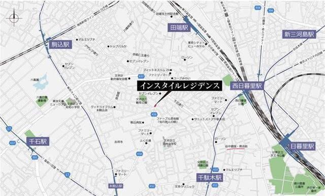 インスタイルレジデンス本駒込の地図