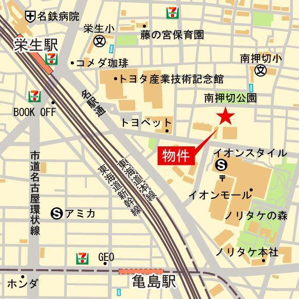 ベルヴュコート名古屋則武の地図