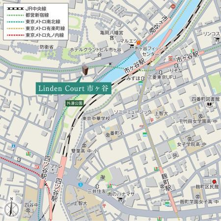 リンデンコート市ヶ谷の地図