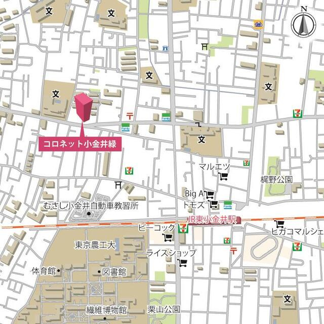 コロネット小金井緑の地図