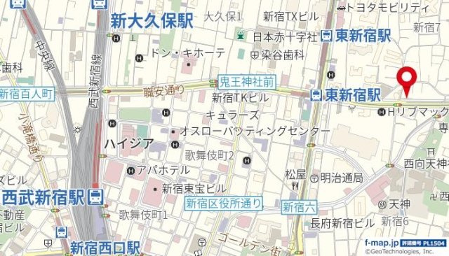 ロイヤルアメニティー新宿の地図