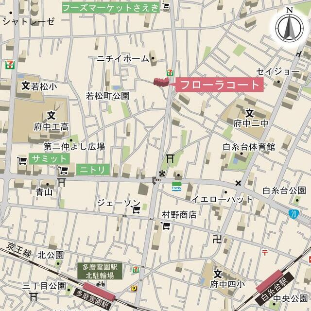 フローラコートの地図