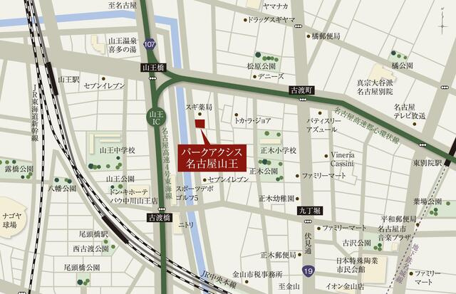 パークアクシス名古屋山王の地図