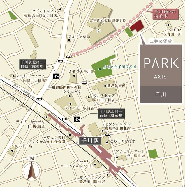 パークアクシス千川の地図