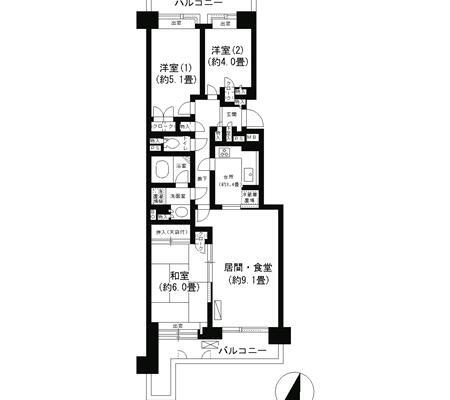 パークシティ本牧Ｈ棟の間取り