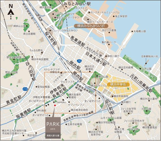 パークアクシス横濱大通り公園の地図