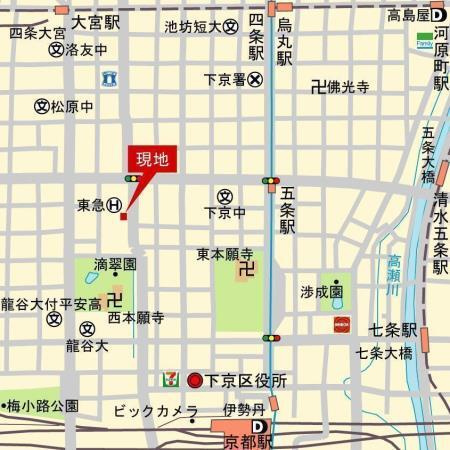 ルーエ五条堀川の地図