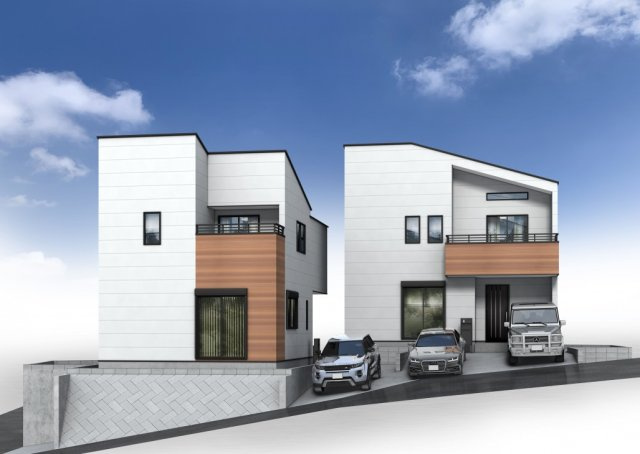 【横浜市戸塚区上柏尾町567-2全2棟新築戸建て】★仲介手数料無料★（柏尾小学校・舞岡中学校）の外観パース