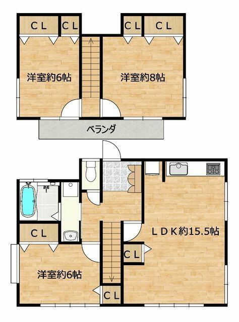 宇都宮市西川田本町３丁目　3LDK　中古住宅の間取り|【間取り図（予定）】リフォー…