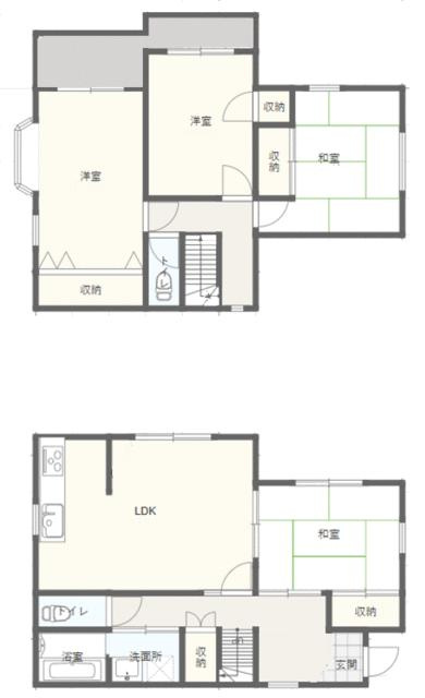 宇都宮市越戸２丁目　4LDK　中古住宅の間取り
