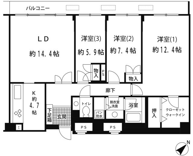 ルシマン月島の間取り