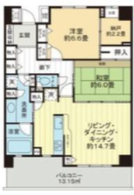 【間取り】 | ライオンズマンション門前仲町古石場第２ | 間取り