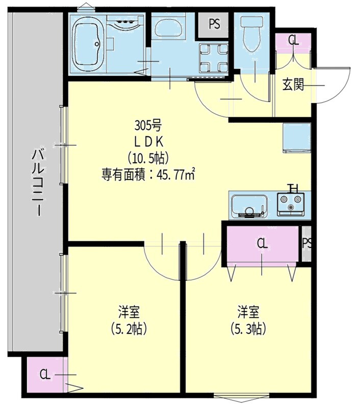 クリエオーレ新堂Ⅰの間取り