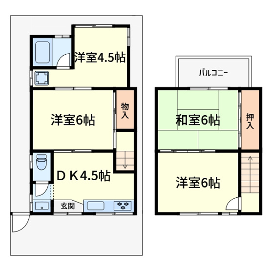 【間取り】 | 淀の原町貸戸建