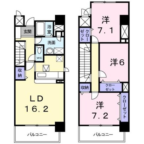 【間取り】 | メルヴェイユ－山本