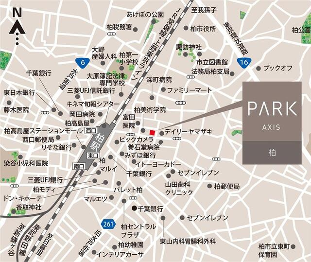 パークアクシス柏の地図