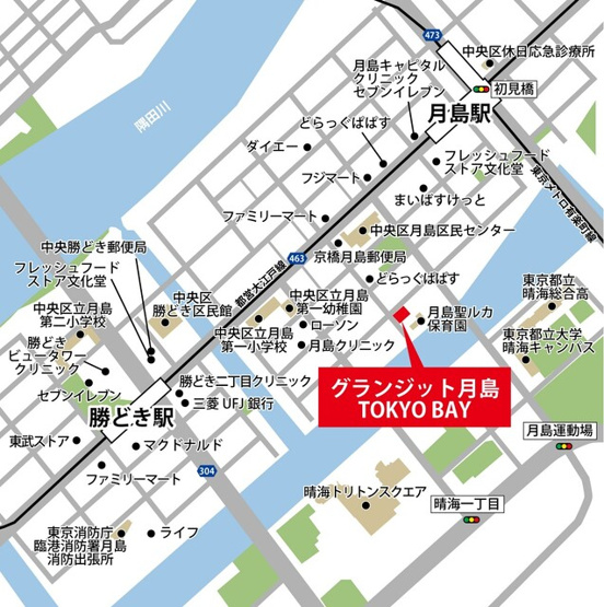 【地図】 | グランジット月島ＴＯＫＹＯ　ＢＡＹ