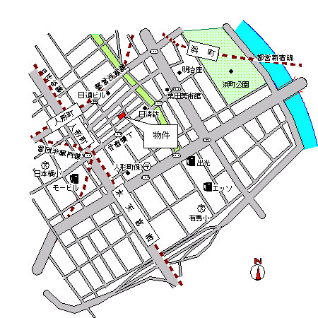 パークアクシス日本橋人形町の地図