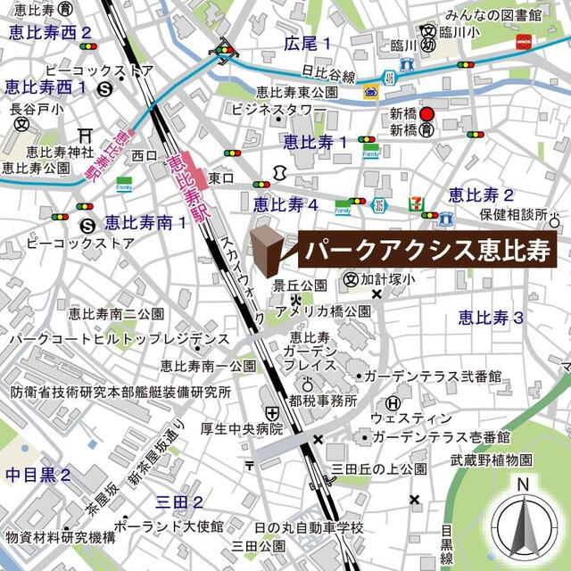 パークアクシス恵比寿の地図