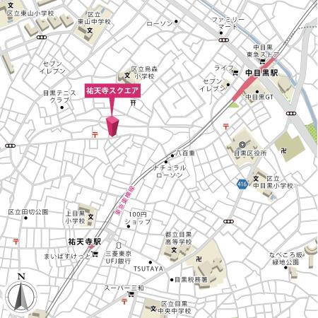 祐天寺スクエアの地図
