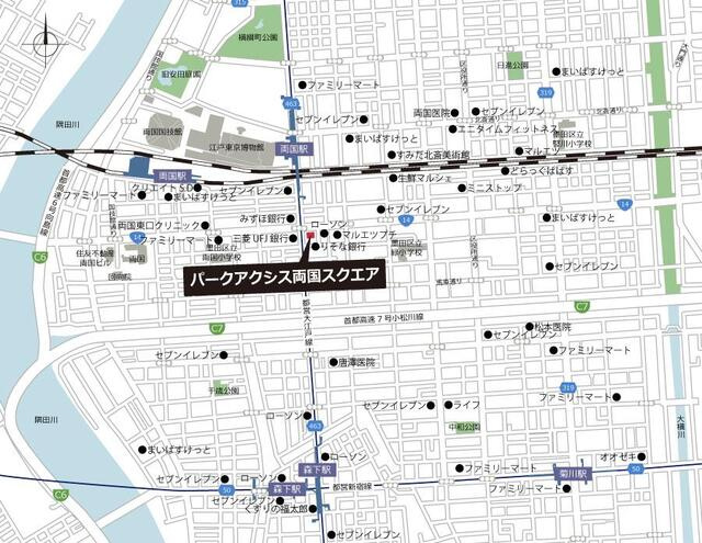 パークアクシス両国スクエアの地図
