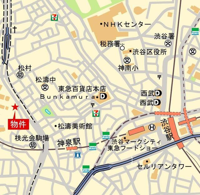 パークホームズ渋谷松濤の地図
