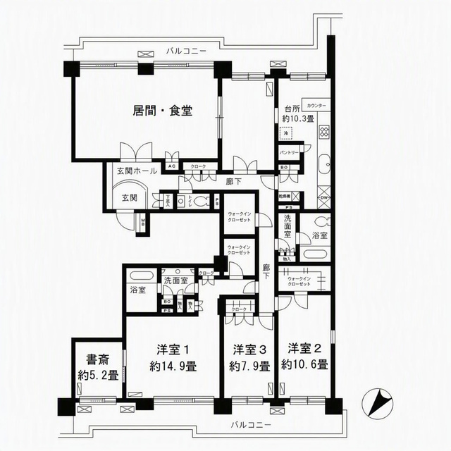 パークシティ本牧Ａ棟の間取り