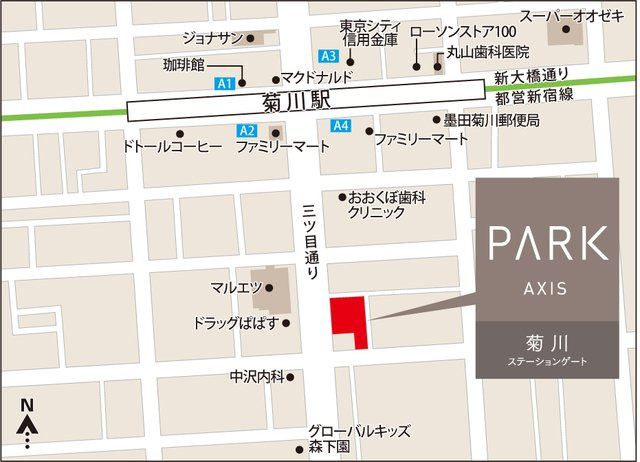 パークアクシス菊川ステーションゲートの地図