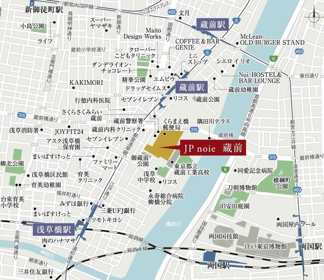 ＪＰ　ｎｏｉｅ　蔵前の地図