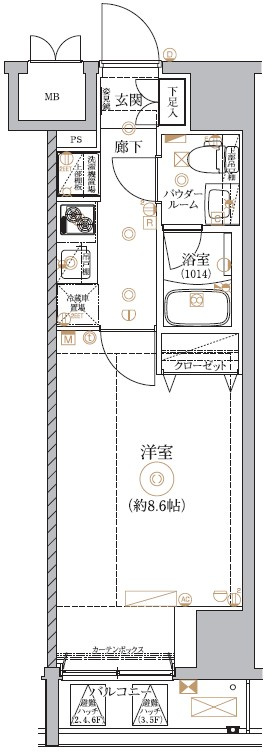 GENOVIA南千住Ⅸskygardenの間取り