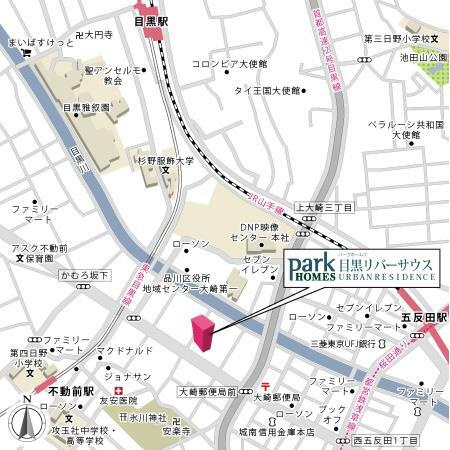 パークホームズ目黒リバーサウスアーバンレジデンスの地図