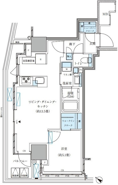 パークアクシス五反田スカイタワーの間取り